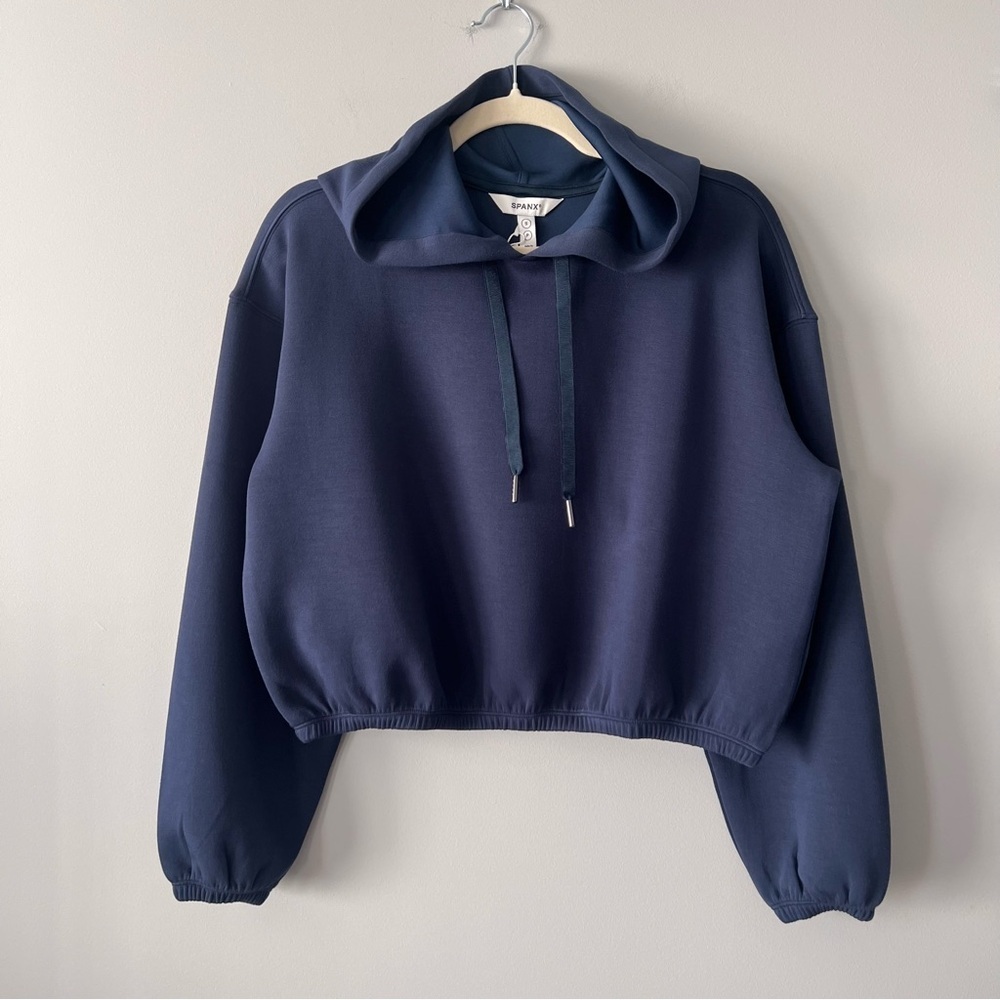 SPANX AirEssentials® Cropped Hoodie | Midnight Navy | Size Small